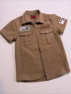 Kids Short Sleeve Racing Shirt - Tan